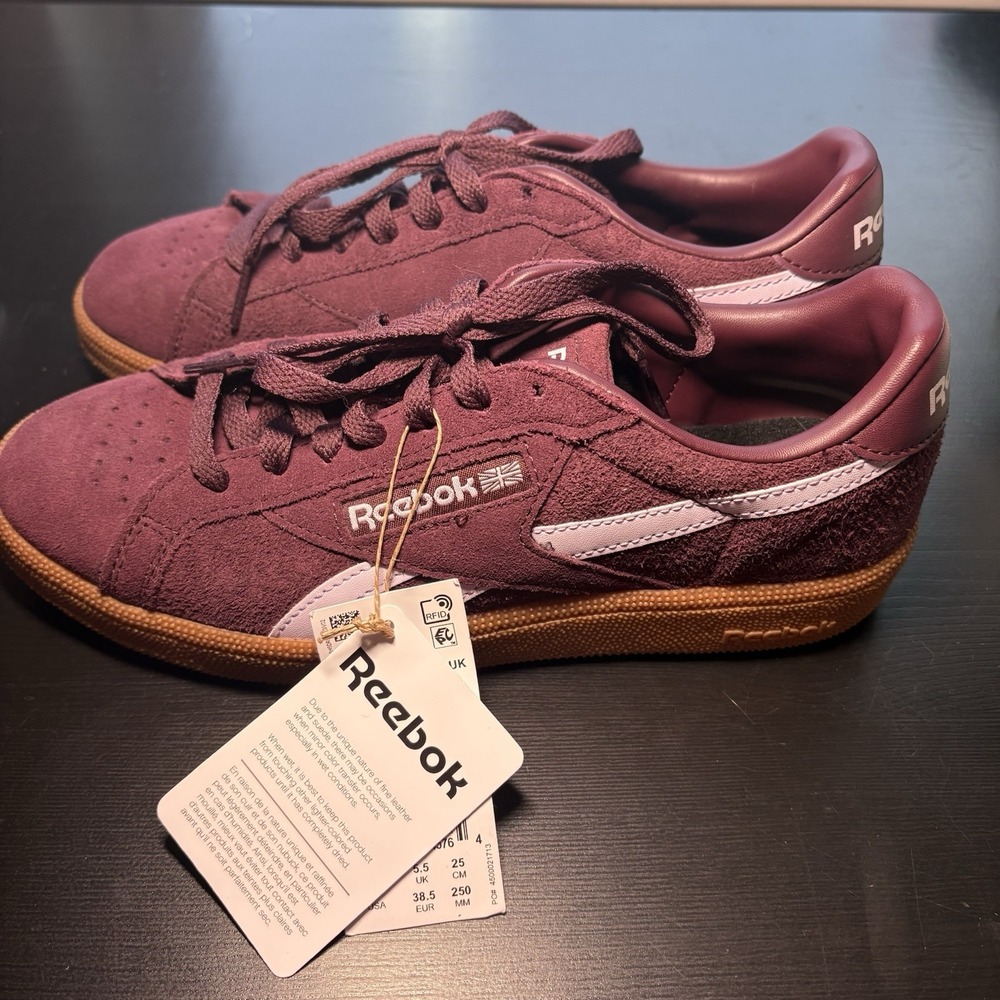 Reebok Club C Grounds UK Mens Red Suede Lace Up Lifestyle Sneaker Shoes 8 NEW